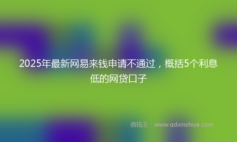 2025年最新网易来钱申请不通过，概括5个利息低的网贷口子