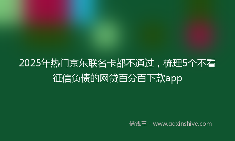2025年热门京东联名卡都不通过，梳理5个不看征信负债的网贷百分百下款app