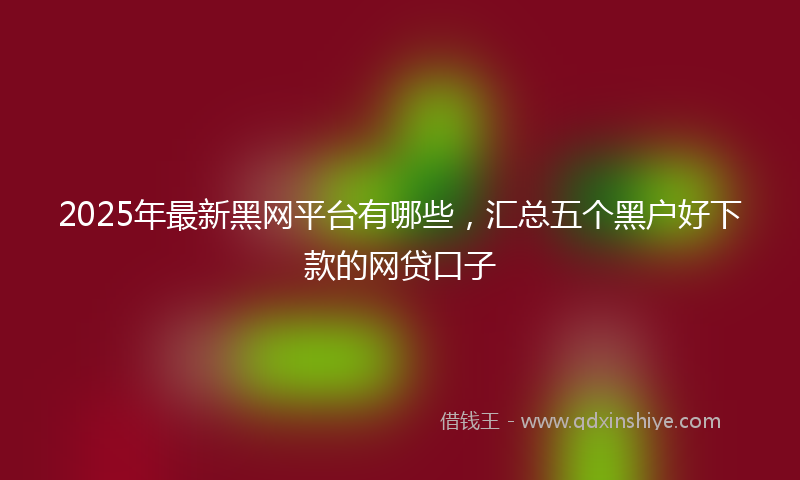 2025年最新黑网平台有哪些，汇总五个黑户好下款的网贷口子