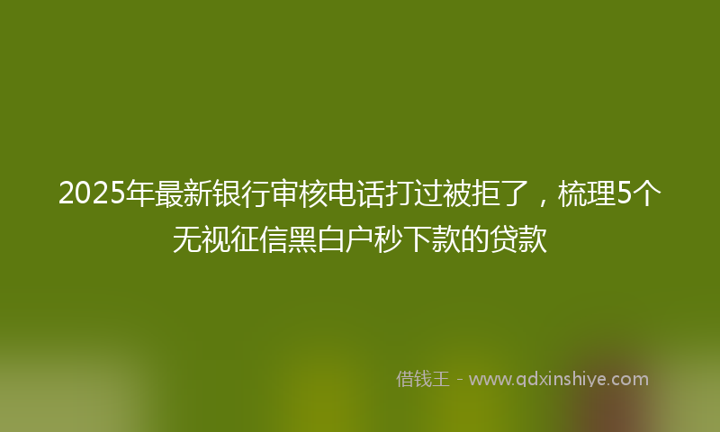 2025年最新银行审核电话打过被拒了，梳理5个无视征信黑白户秒下款的贷款
