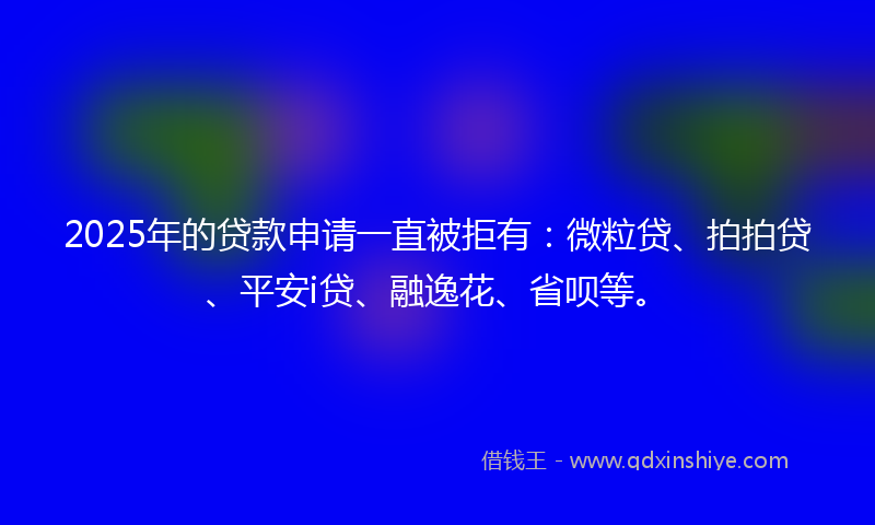 2025年的贷款申请一直被拒有：微粒贷、拍拍贷、平安i贷、融逸花、省呗等。