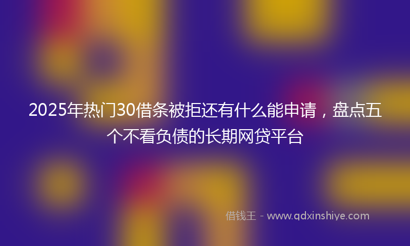 2025年热门30借条被拒还有什么能申请，盘点五个不看负债的长期网贷平台