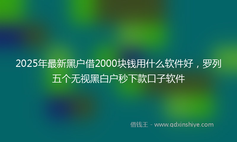 2025年最新黑户借2000块钱用什么软件好，罗列五个无视黑白户秒下款口子软件