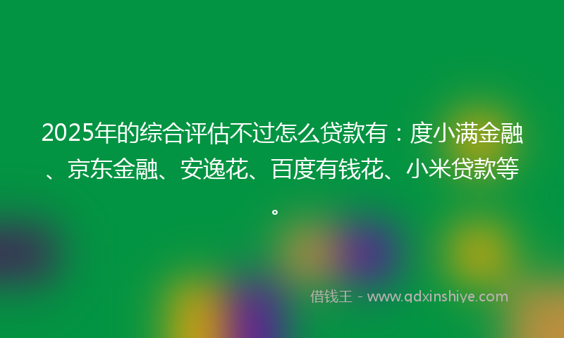 2025年的综合评估不过怎么贷款有：度小满金融、京东金融、安逸花、百度有钱花、小米贷款等。