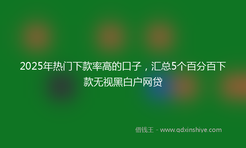 2025年热门下款率高的口子，汇总5个百分百下款无视黑白户网贷