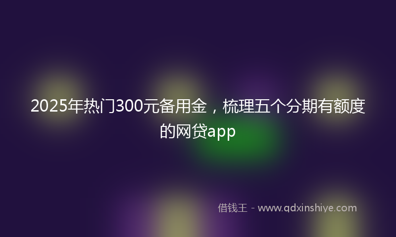 2025年热门300元备用金，梳理五个分期有额度的网贷app