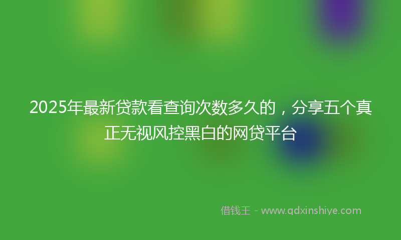 2025年最新贷款看查询次数多久的，分享五个真正无视风控黑白的网贷平台
