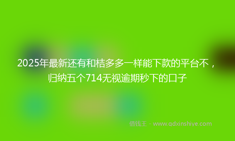 2025年最新还有和桔多多一样能下款的平台不，归纳五个714无视逾期秒下的口子