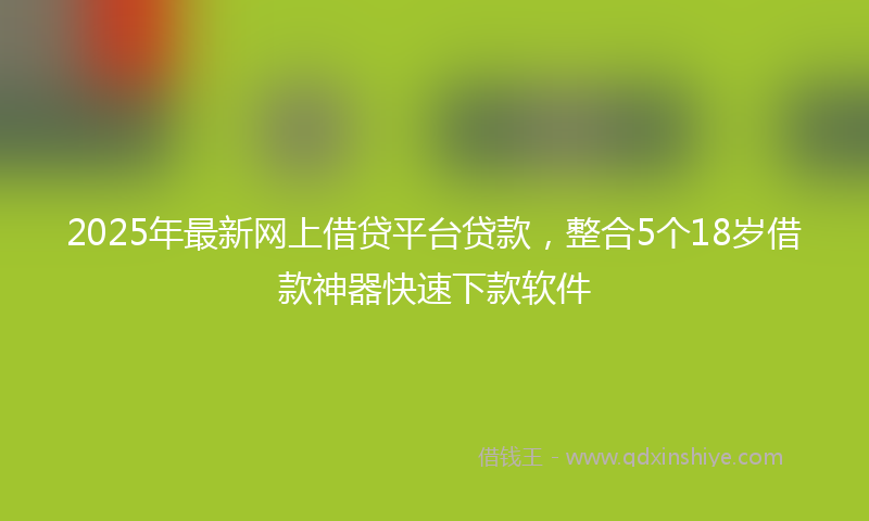 2025年最新网上借贷平台贷款，整合5个18岁借款神器快速下款软件