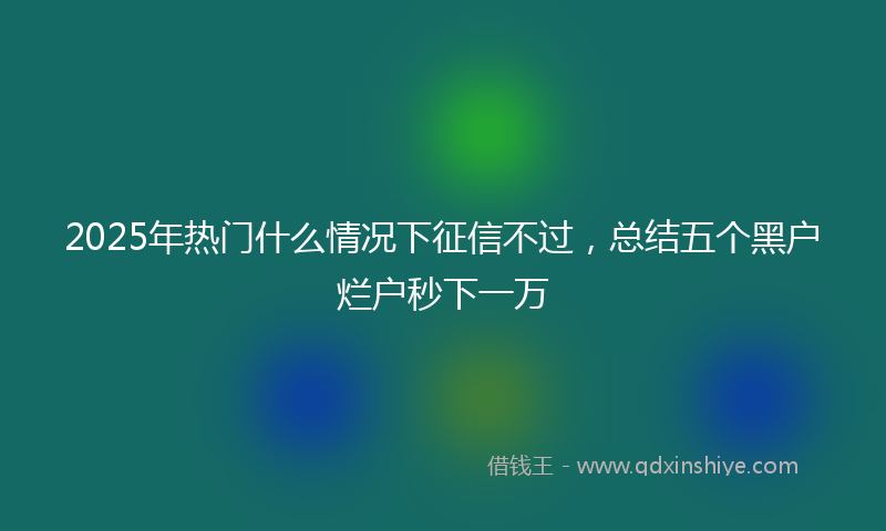 2025年热门什么情况下征信不过，总结五个黑户烂户秒下一万