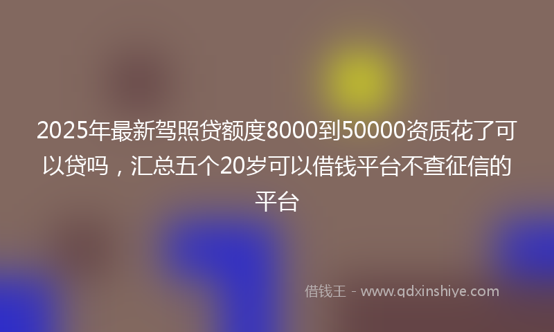 2025年最新驾照贷额度8000到50000资质花了可以贷吗，汇总五个20岁可以借钱平台不查征信的平台