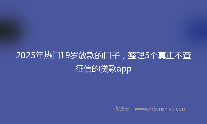 2025年热门19岁放款的口子，整理5个真正不查征信的贷款app