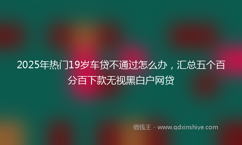 2025年热门19岁车贷不通过怎么办，汇总五个百分百下款无视黑白户网贷