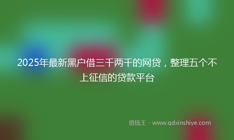 2025年最新黑户借三千两千的网贷，整理五个不上征信的贷款平台