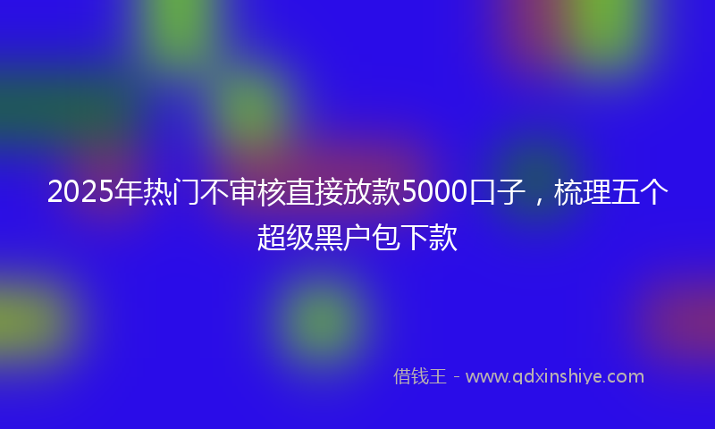 2025年热门不审核直接放款5000口子，梳理五个超级黑户包下款