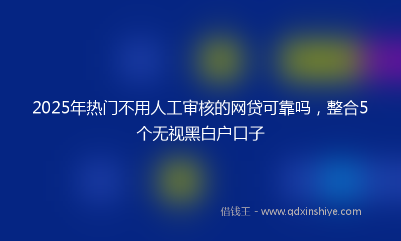 2025年热门不用人工审核的网贷可靠吗，整合5个无视黑白户口子
