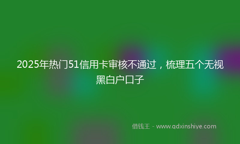 2025年热门51信用卡审核不通过，梳理五个无视黑白户口子
