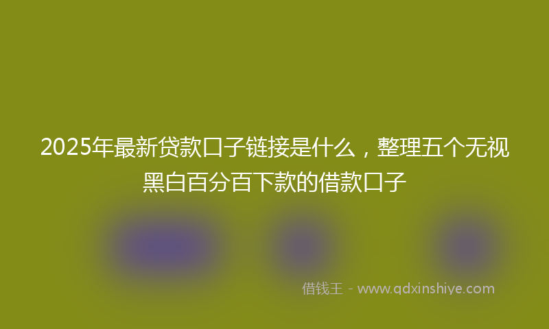 2025年最新贷款口子链接是什么，整理五个无视黑白百分百下款的借款口子