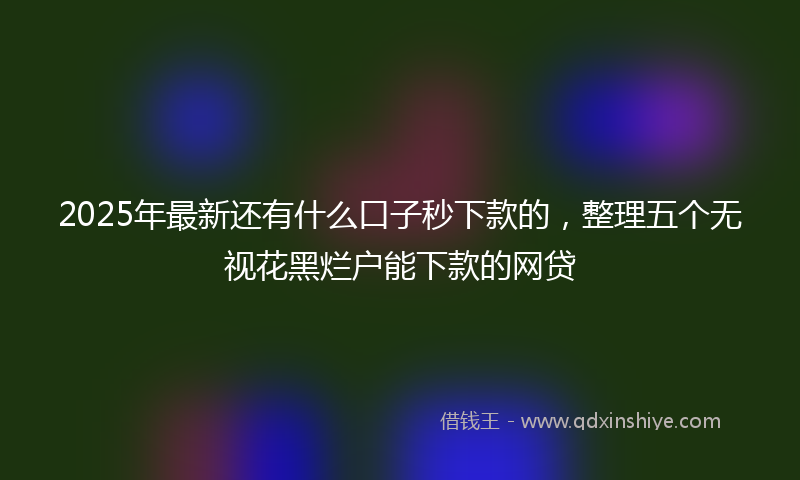 2025年最新还有什么口子秒下款的，整理五个无视花黑烂户能下款的网贷