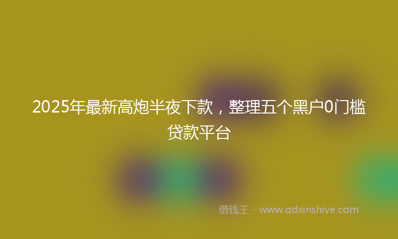 2025年最新高炮半夜下款,整理五个黑户0门槛贷款平台