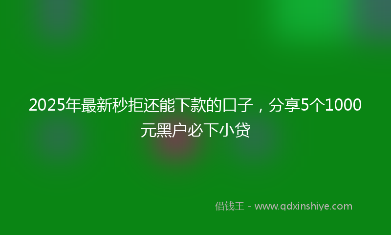 2025年最新秒拒还能下款的口子，分享5个1000元黑户必下小贷