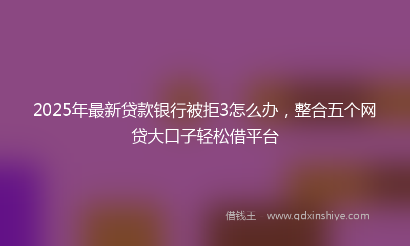 2025年最新贷款银行被拒3怎么办，整合五个网贷大口子轻松借平台
