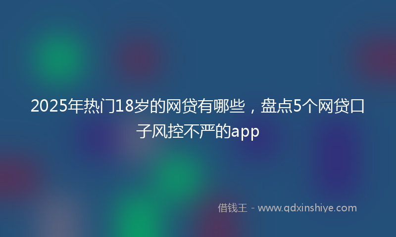 2025年热门18岁的网贷有哪些，盘点5个网贷口子风控不严的app