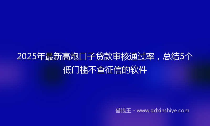 2025年最新高炮口子贷款审核通过率，总结5个低门槛不查征信的软件