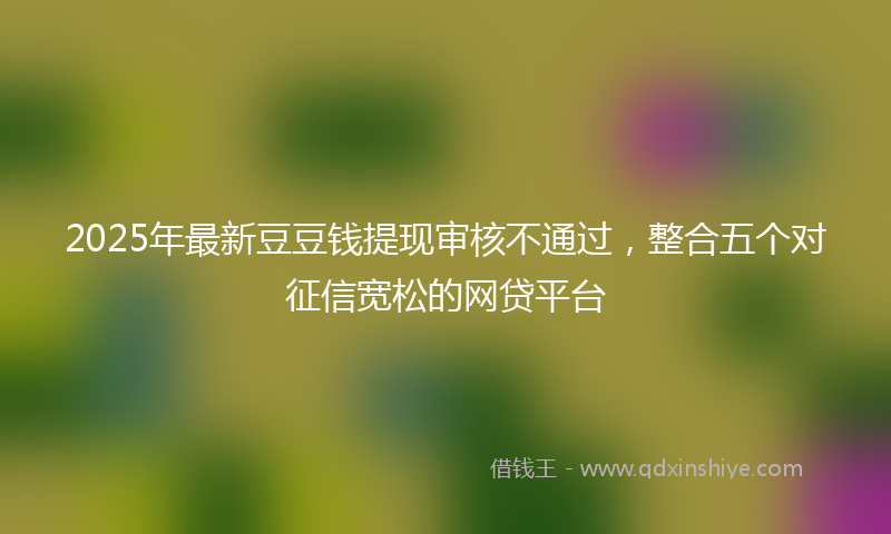 2025年最新豆豆钱提现审核不通过，整合五个对征信宽松的网贷平台
