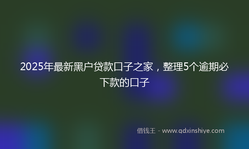 2025年最新黑户贷款口子之家，整理5个逾期必下款的口子