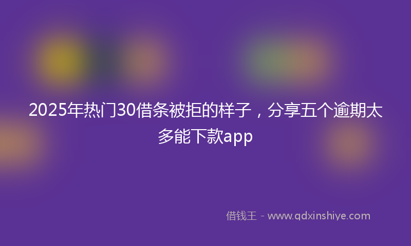 2025年热门30借条被拒的样子，分享五个逾期太多能下款app