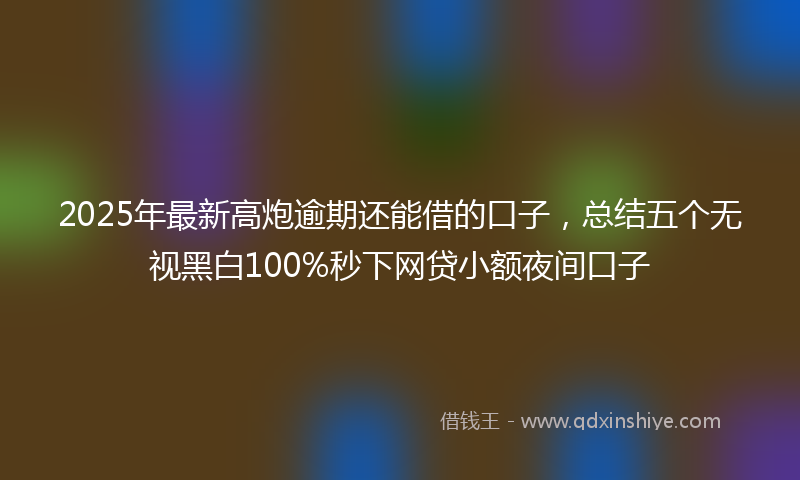 2025年最新高炮逾期还能借的口子,总结五个无视黑白100%秒下网贷小额夜间口子