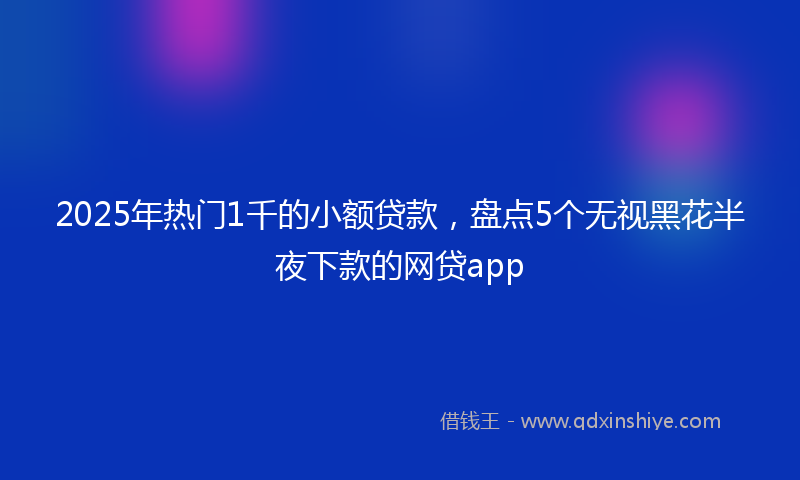 2025年热门1千的小额贷款，盘点5个无视黑花半夜下款的网贷app