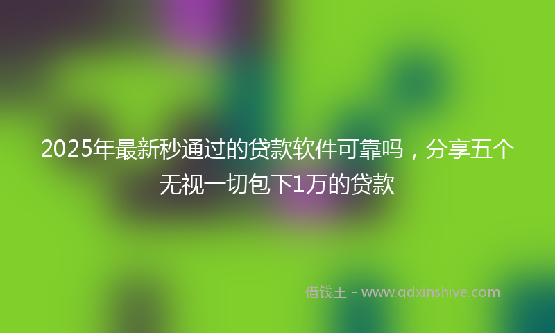 2025年最新秒通过的贷款软件可靠吗，分享五个无视一切包下1万的贷款