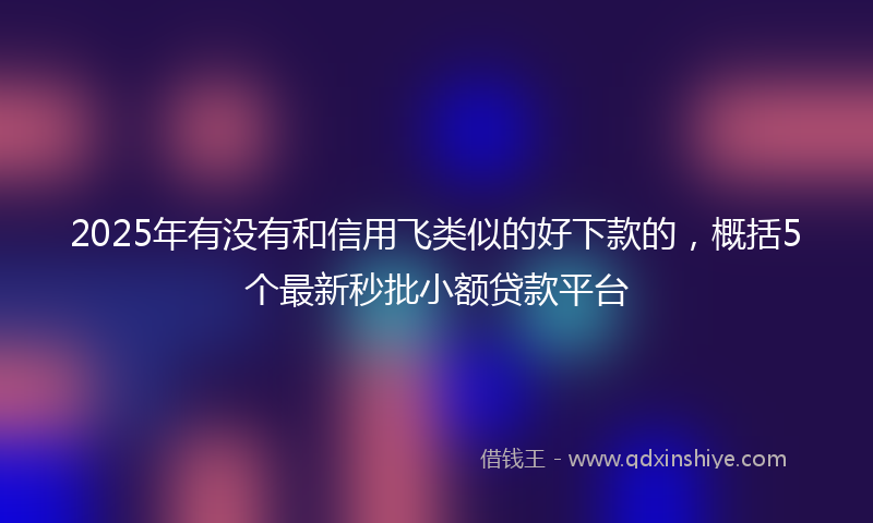 2025年有没有和信用飞类似的好下款的，概括5个最新秒批小额贷款平台
