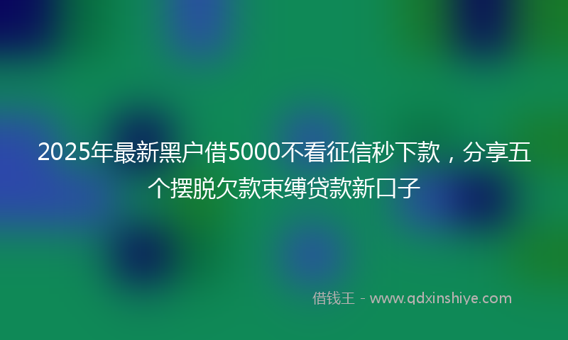 2025年最新黑户借5000不看征信秒下款，分享五个摆脱欠款束缚贷款新口子