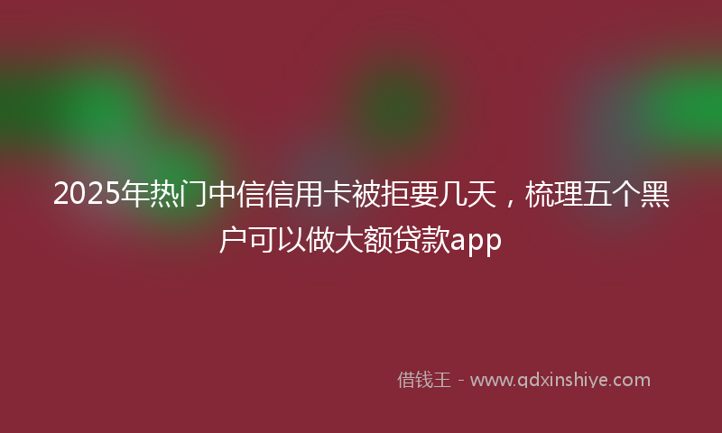 2025年热门中信信用卡被拒要几天，梳理五个黑户可以做大额贷款app