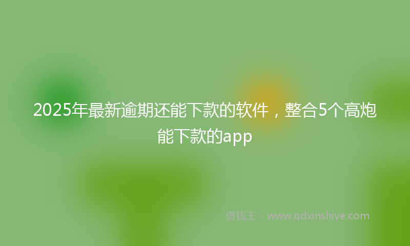 2025年最新逾期还能下款的软件，整合5个高炮能下款的app