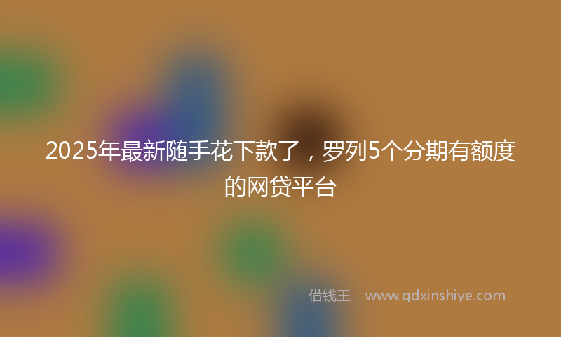 2025年最新随手花下款了，罗列5个分期有额度的网贷平台