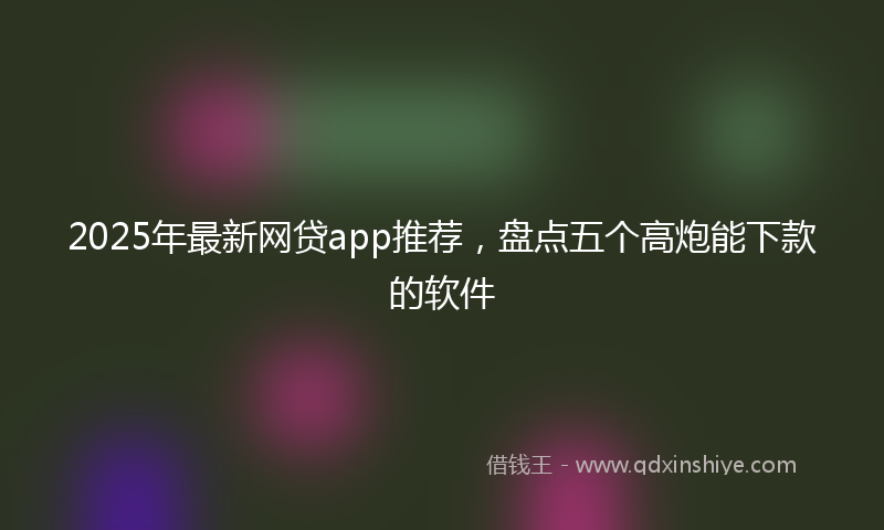 2025年最新网贷app推荐，盘点五个高炮能下款的软件