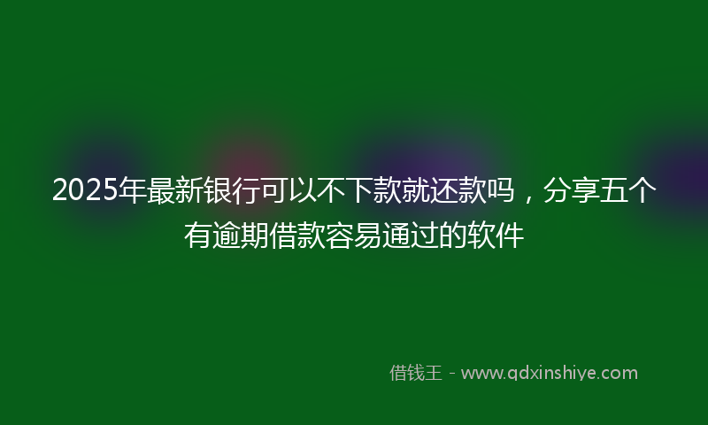 2025年最新银行可以不下款就还款吗，分享五个有逾期借款容易通过的软件
