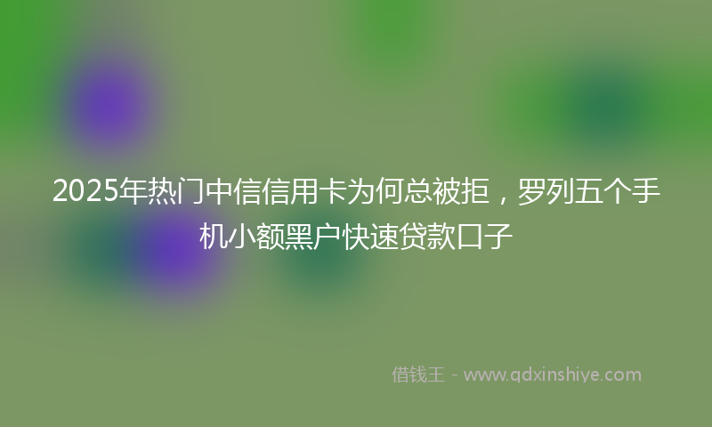 2025年热门中信信用卡为何总被拒，罗列五个手机小额黑户快速贷款口子