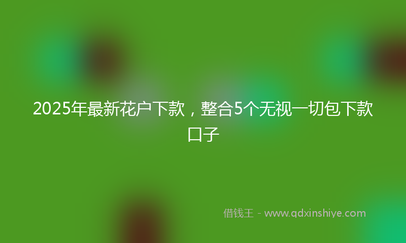 2025年最新花户下款，整合5个无视一切包下款口子