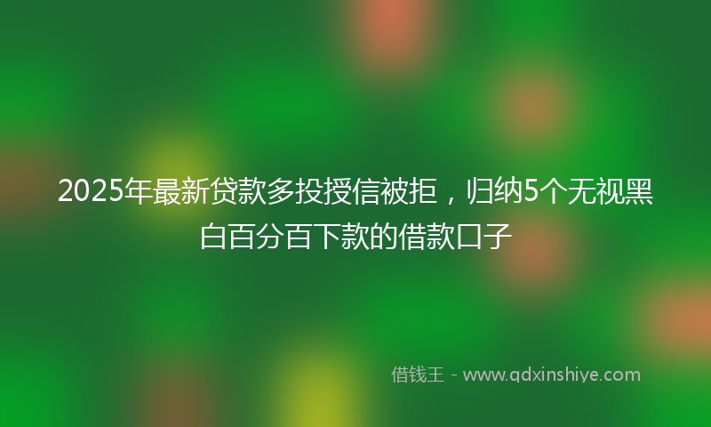 2025年最新贷款多投授信被拒，归纳5个无视黑白百分百下款的借款口子