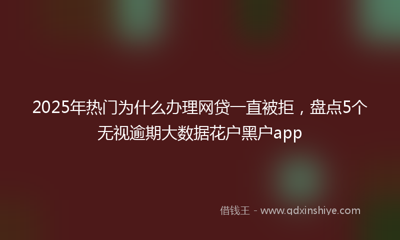 2025年热门为什么办理网贷一直被拒，盘点5个无视逾期大数据花户黑户app