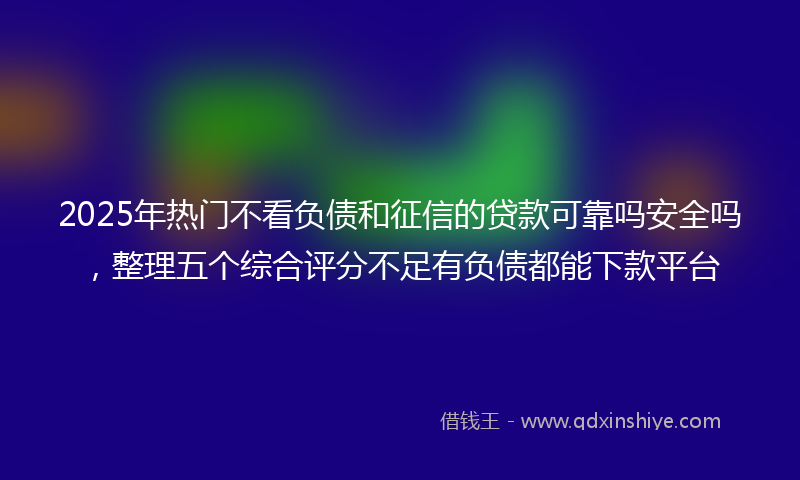 2025年热门不看负债和征信的贷款可靠吗安全吗，整理五个综合评分不足有负债都能下款平台