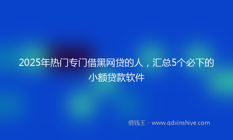 2025年热门专门借黑网贷的人，汇总5个必下的小额贷款软件