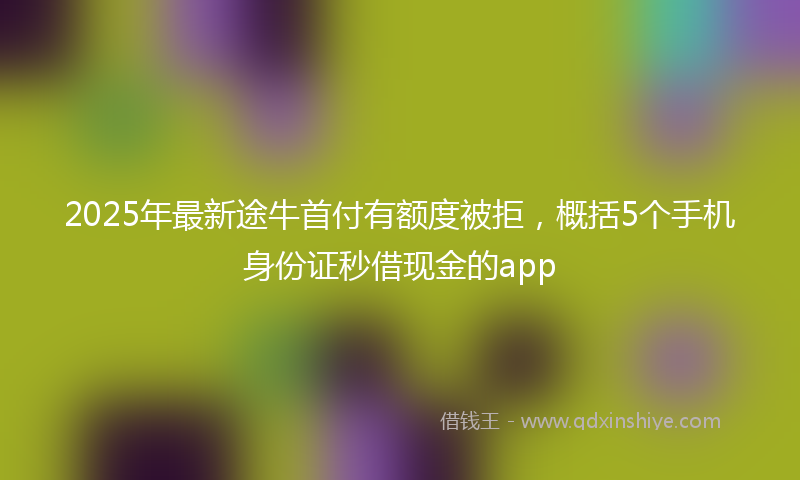 2025年最新途牛首付有额度被拒，概括5个手机身份证秒借现金的app
