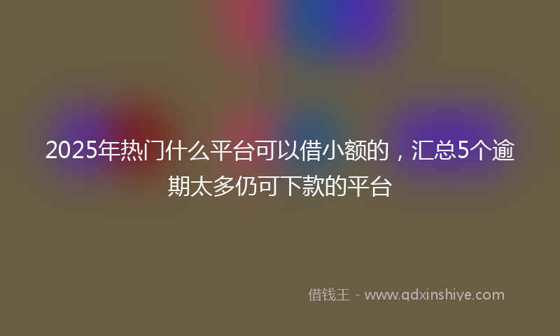 2025年热门什么平台可以借小额的，汇总5个逾期太多仍可下款的平台