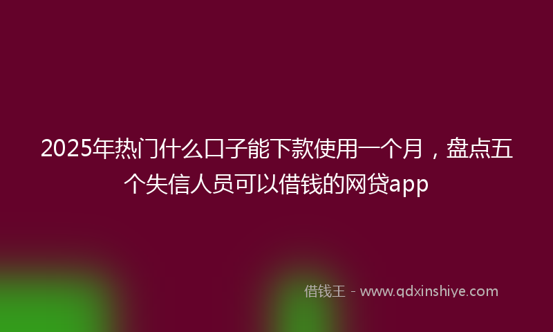 2025年热门什么口子能下款使用一个月，盘点五个失信人员可以借钱的网贷app